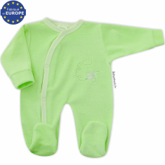 Pyjama bébé préma mixte 43cm en velours vert pistache Cigogne