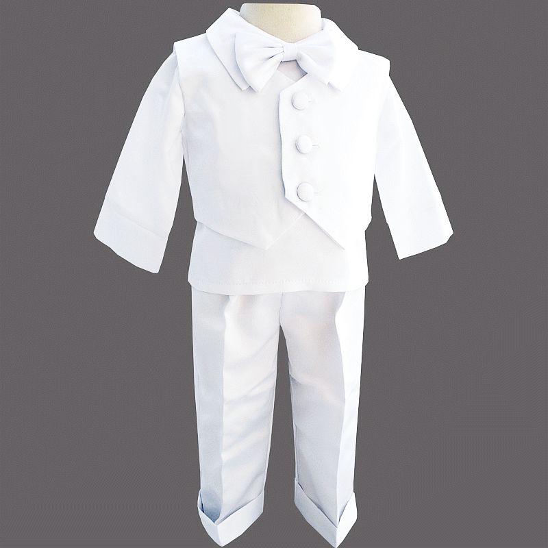 Taufanzug festanzug babyanzug Costume Garçon Bébé Baptême Set Blanc Gris Clair Gris 