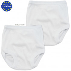 Lot de 2 culottes cache couches bébé mixte en coton blanc