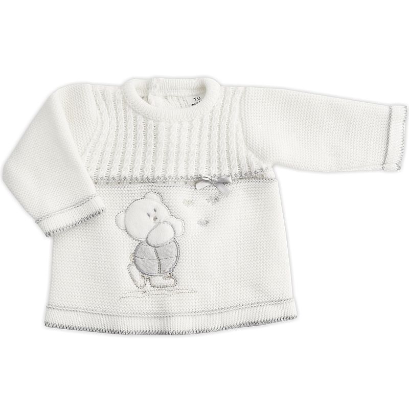 Ensemble mixte en tricot gilet et pantalon bébé - blanc, Bébé