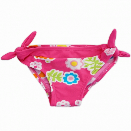 Culotte maillot de bain pour fille rose bonbon à fleurs