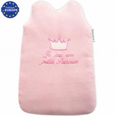 Gigoteuse velours rose Je suis une petite Princesse 0/6 mois