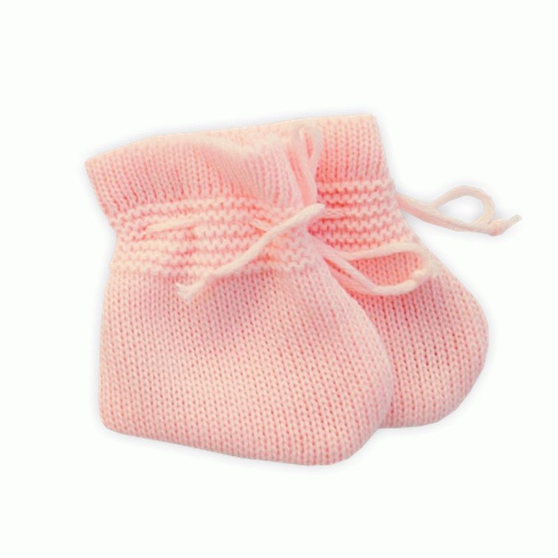 Brassière bébé naissance fille en maille acrylique rose layette