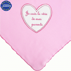 Couverture polaire bébé en polaire rose Rêve de mes parents