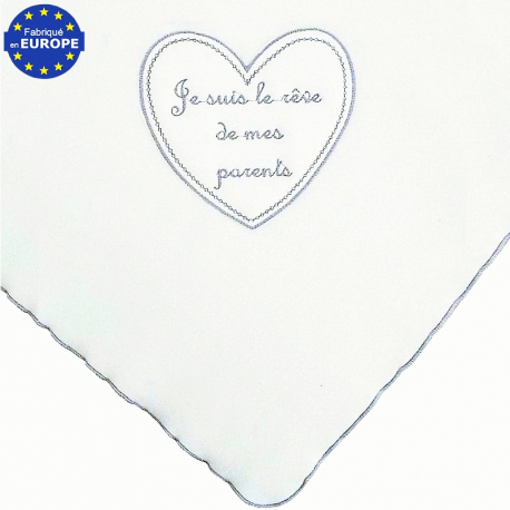 Couverture polaire bébé mixte Rêve de mes parents blanc cassé