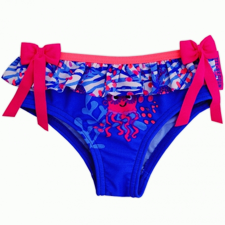 Culotte de bain bleu violine rose fluo Little Fish Petit Béguin