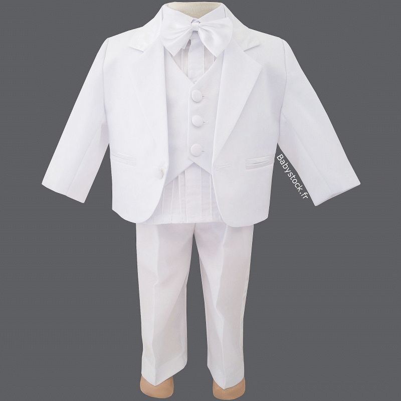 Costume blanc bébé baptême mariage thème blanc et marine