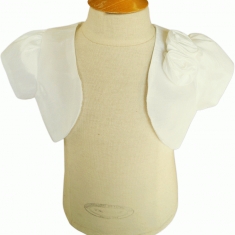 Boléro pour bébé à manches courtes en taffetas IVOIRE