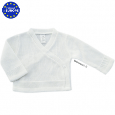 Brassière cache-cœur bébé en maille tricot jersey blanc