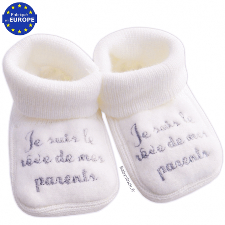 Chaussons bébé garçon brodés 'Je suis un prince!' - HAPPY BABY