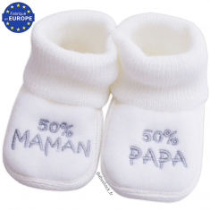 KINOUSSES Chaussons naissance - 50% papa 50% maman pas cher