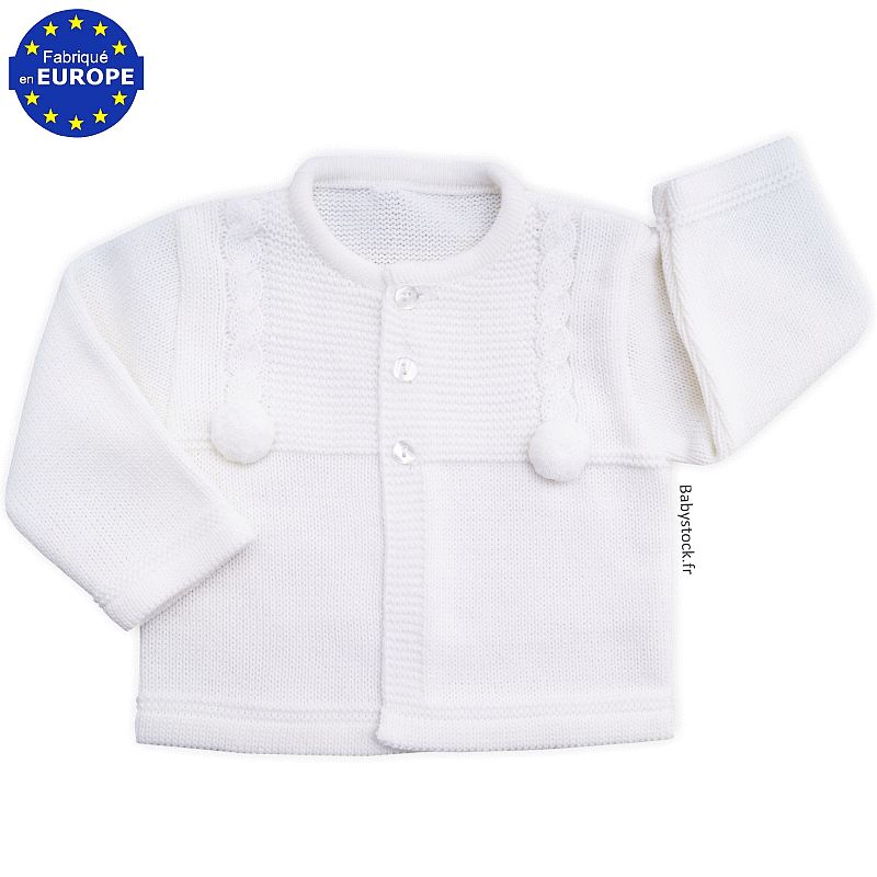 gilet blanc bebe