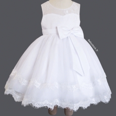 SOLDES - Robe baptême longue coton pour bébé fille