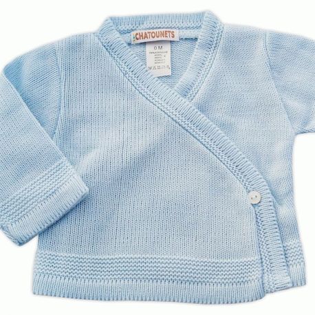 Brassière , cache coeur bébé 0 à 3 mois , blanc acrylique , tricot
