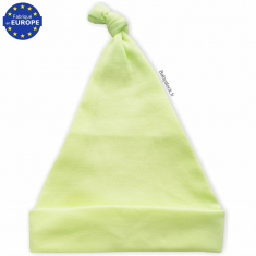 Bonnet bébé avec nœud en jersey de coton vert anis