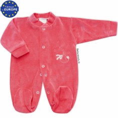 Pyjama bébé préma fille 43cm en velours corail brodé Lapin