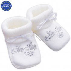 Chaussons bébé doux et chauds - 50% papa 50% maman - 0/1 mois