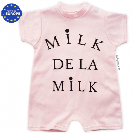 Combicourt bébé fille en jersey de coton rose Milk de la Milk