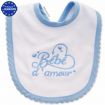 Bavoir bébé naissance jersey coton brodé J'aime Maman gris > Babystock