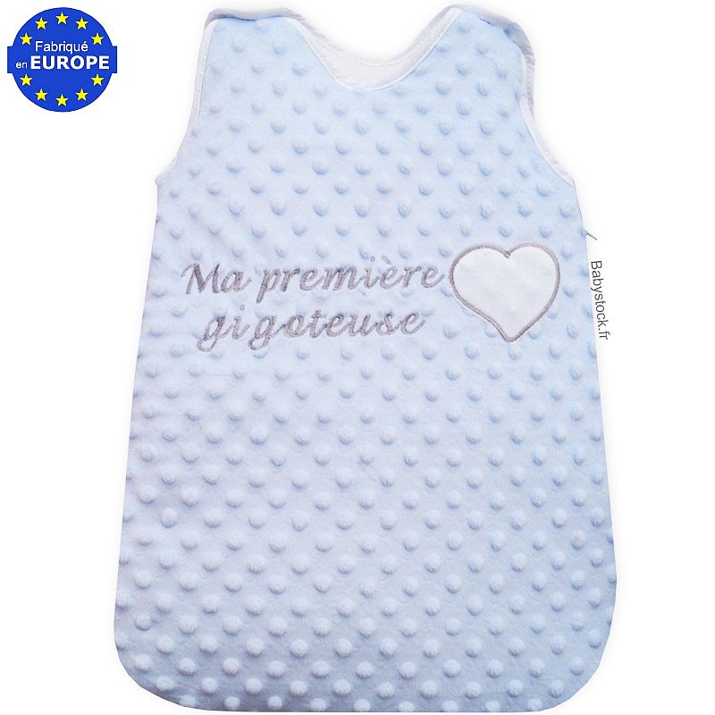 Gigoteuse bébé garçon prématuré / naissance fourrure bleu 50cm > Babystock