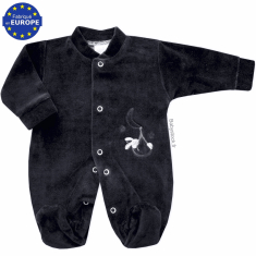 Pyjama bébé préma 40cm en velours marine brodé Lapin