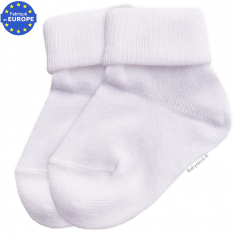 Chaussettes bébé fille en coton rose poudre avec volant en voile > Babystock