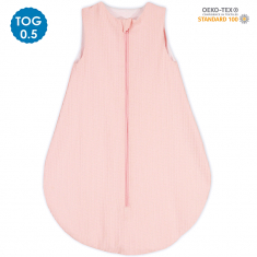 Gigoteuse été pour bébé fille en coton nid d'abeille rose 0/6 mois