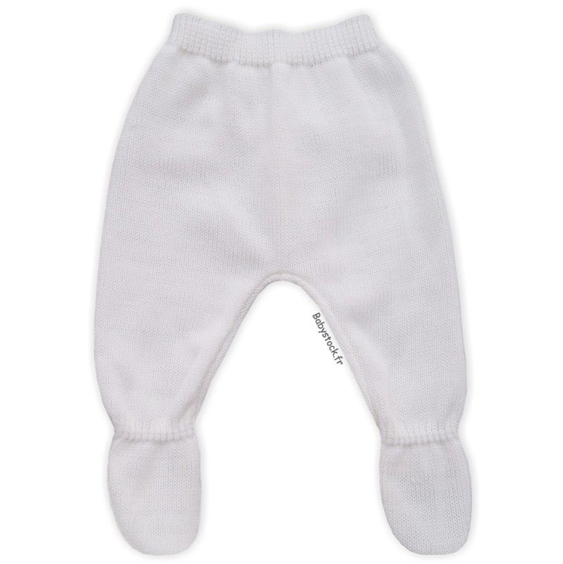 Ensemble bébé garçon en maille blanche et col piqué blanc 3 pièces