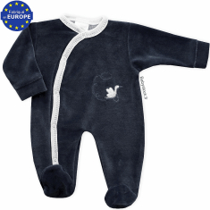 Pyjama bébé préma mixte 43cm velours gris anthracite Cigogne