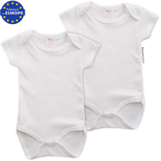 Lot 2 body bébé US en jersey coton blanc à manches courtes