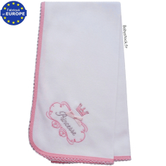 Lange bébé fille en jersey coton blanc brodé Princesse rose