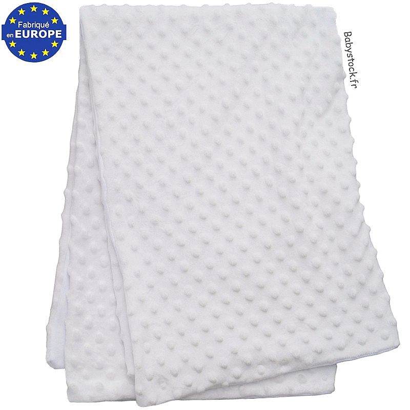 Couverture bébé lapinoux Minky Blanc cassé Taille couverture 75cm x 95cm