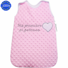 Gigoteuse bébé prématuré / naissance fourrure rose 50cm