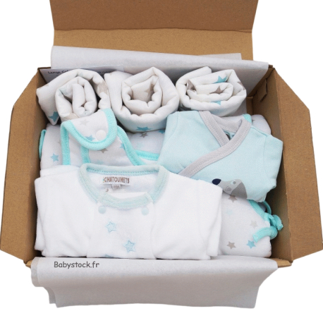 Coffret 6 pièces pour bébé prématuré 45 cm turquoise