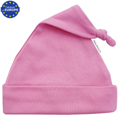 Bonnet bébé fille avec noeud en jersey coton rose bonbon