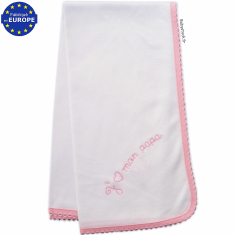 Lange bébé fille en jersey coton blanc brodé J'aime mon Papa rose