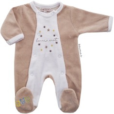 Pyjama préma mixte 45-46 cm en velours broderie Bonne Nuit