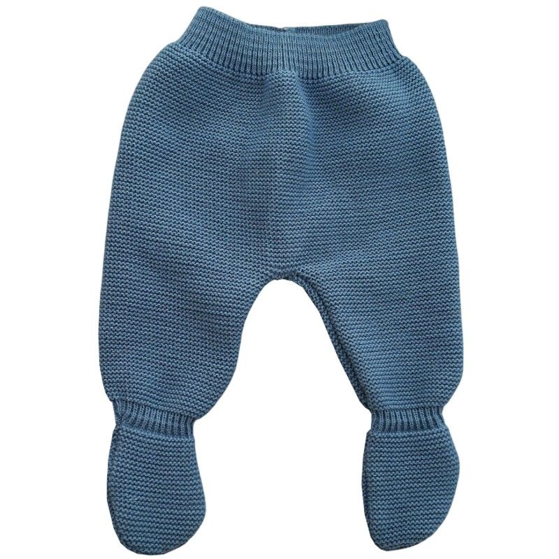 Ensemble bébé garçon en maille bleu acier brodé Ourson > Babystock