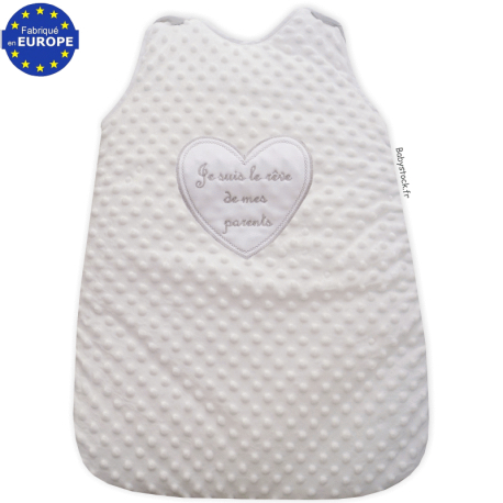  Gigoteuse b&eacute;b&eacute; en fourrure blanche brod&eacute;e R&ecirc;ve de mes parents