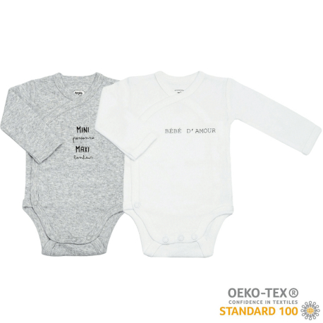 Lot 2 body bébé préma jersey 100% coton Oeko-Tex Bébé d'amour
