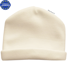 Bonnet bébé naissance mixte en fourrure polaire crème