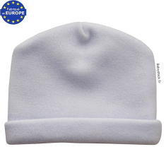 Bonnet bébé naissance garçon en fourrure polaire bleu ciel