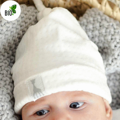 Bonnet bébé mixte en velours bio fantaisie crème Sophie la Girafe