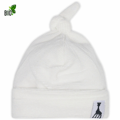 Bonnet bébé mixte en velours côtelé bio blanc Sophie la Girafe