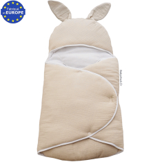 Nid d'ange bébé siège-auto forme emmaillotage en gaze coton beige