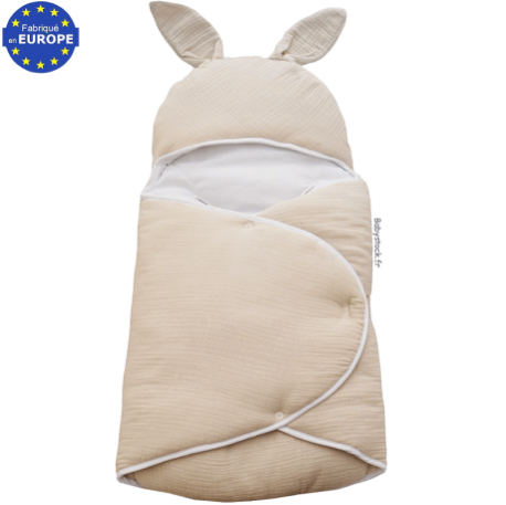 Nid d'ange bébé siège-auto forme emmaillotage en gaze coton beige