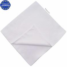 Couverture bébé en nid d'abeille doublé jersey de coton blanc