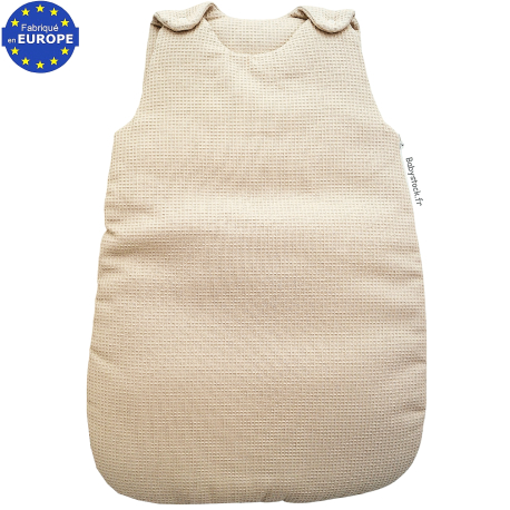 Gigoteuse bébé mixte 0-6 mois en coton nid d'abeille beige