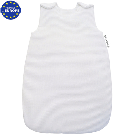 Gigoteuse bébé unisexe 0-6 mois en coton nid d'abeille blanc