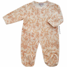 Pyjama dors bien bébé mixte velours crème imprimé Ecureuil